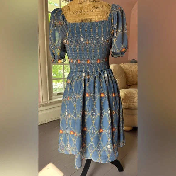 Studio Ghibli Howl’s Moving Castle Smocked Blue Dress - NWT, Size Small - Picture 2 of 7